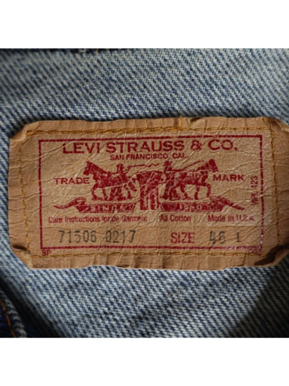 Levi's Jacket Large Blue Denim Trucker Type 3 71506 Vintage